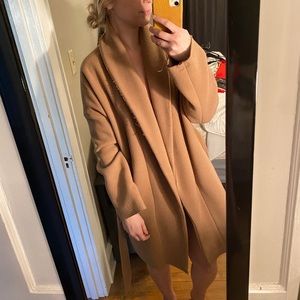 Gap Wool Plush Shawl Collar Coat Camel Coat